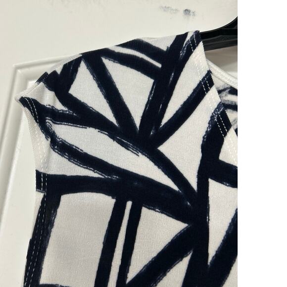 Chico's Black and White Geometric Midi Dress - Picture 7 of 11